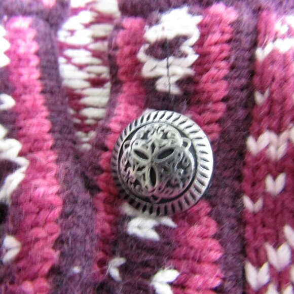 FAIR ISLE Nordic  S M Henley Ski Sweater Pullover Birdseye Cropped Snowflake - Picture 8 of 9